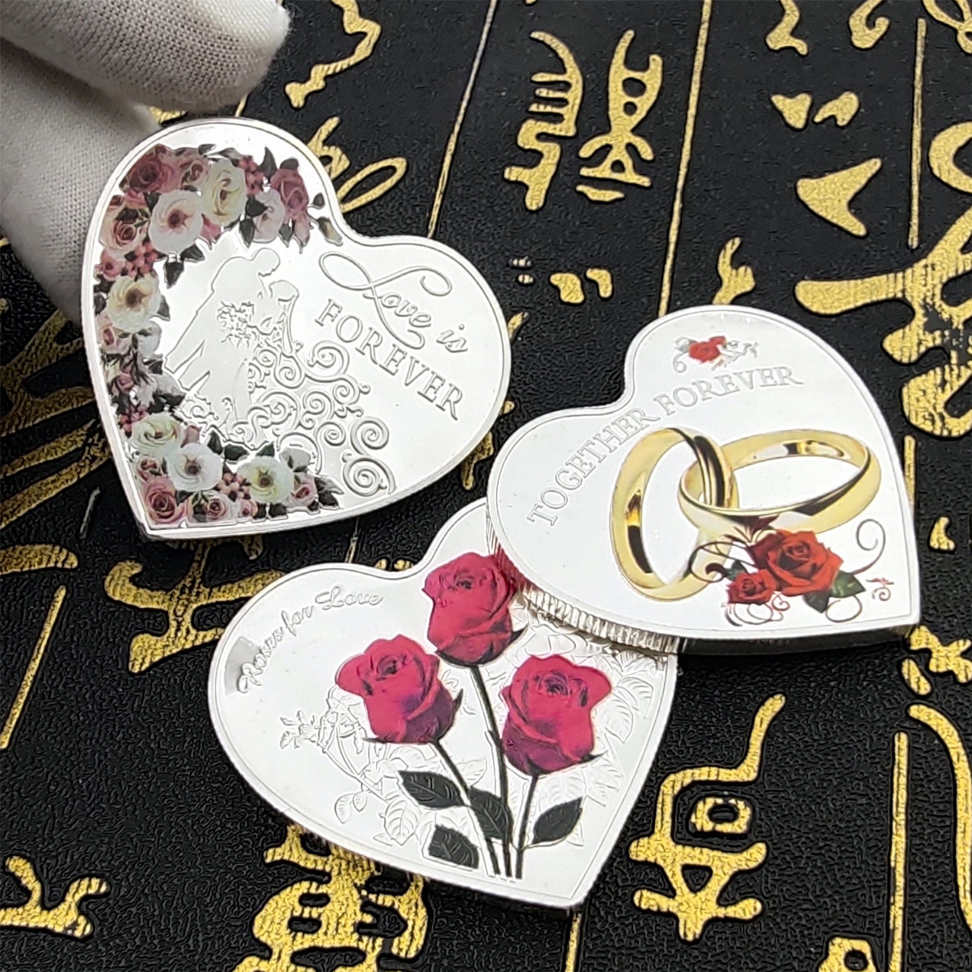 Heart Shaped Rose Coin "I Love You" in 52 Languages