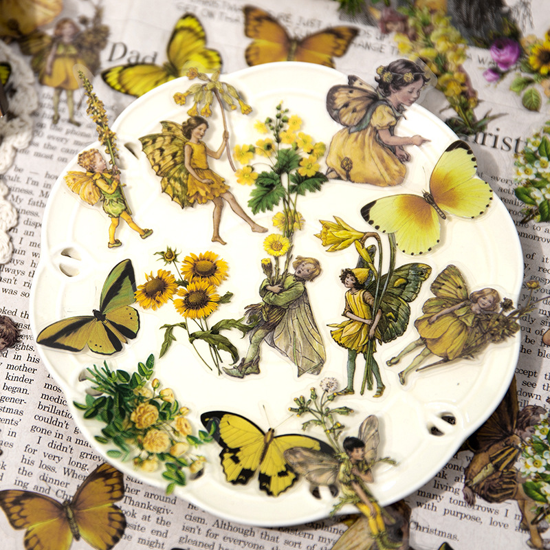 45pcs/box Fairy Butterfly Waterproof Stickers