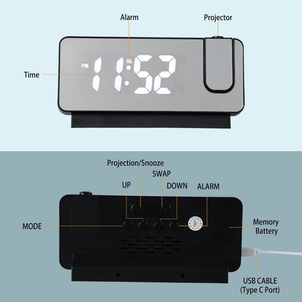 (🎁Last Day Promotion 50%OFF🎁)Mirror projection alarm clock(BUY 2 GET FREE SHIPPING)