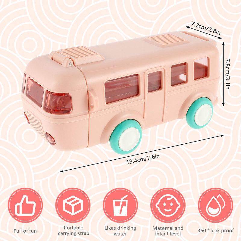 🔥500ML Bus Shaped Water Bottle With Straws🥛