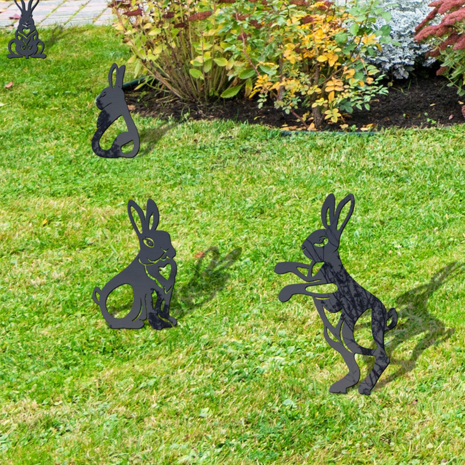 Garden Metal Rabbit Yard Art