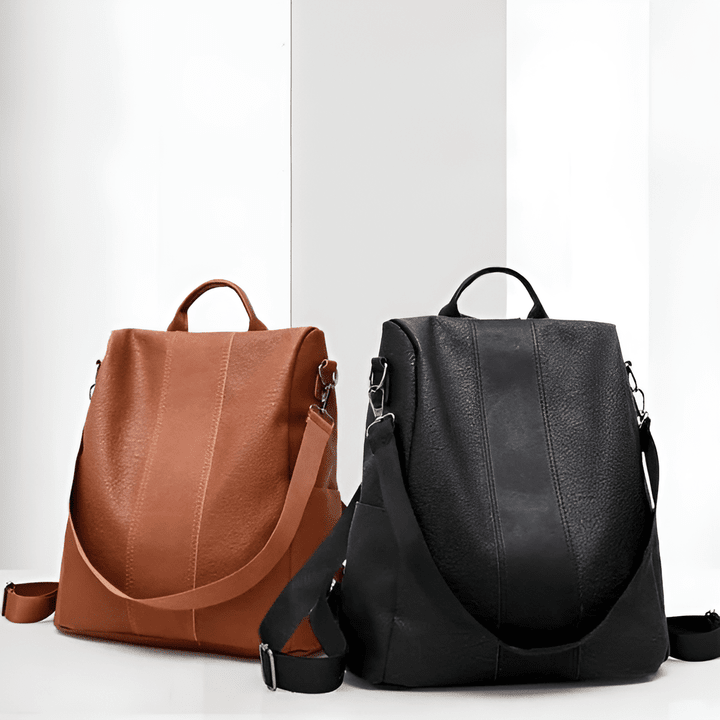 leather ladies' anti-theft backpack