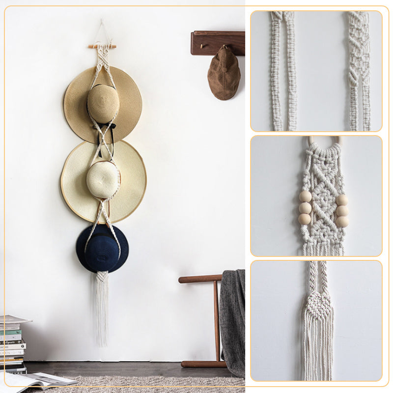 ☀Handmade Linen Decorative Boho Hat Rack For Wall Hanging🌈