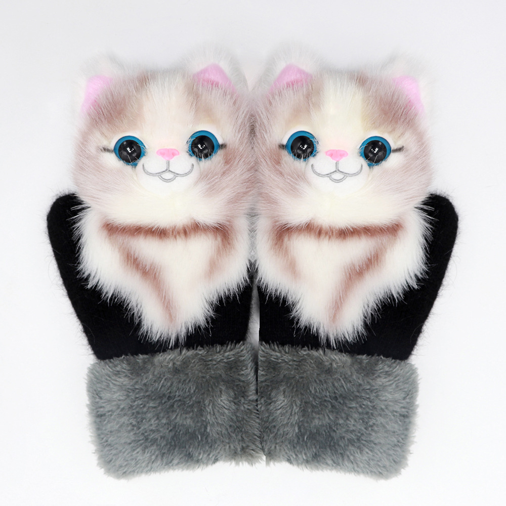Hand-knitted animal Mittens