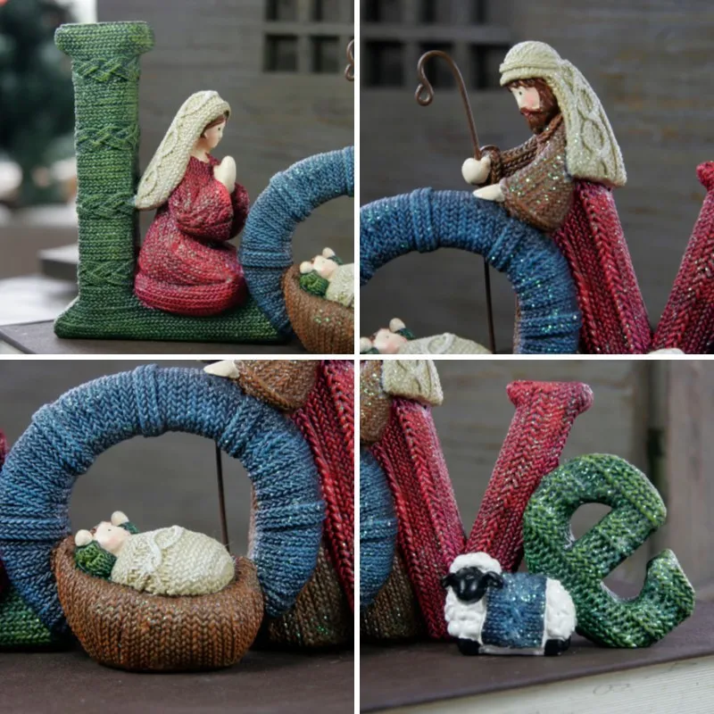 ✝️Handcrafts Family Nativity Statue