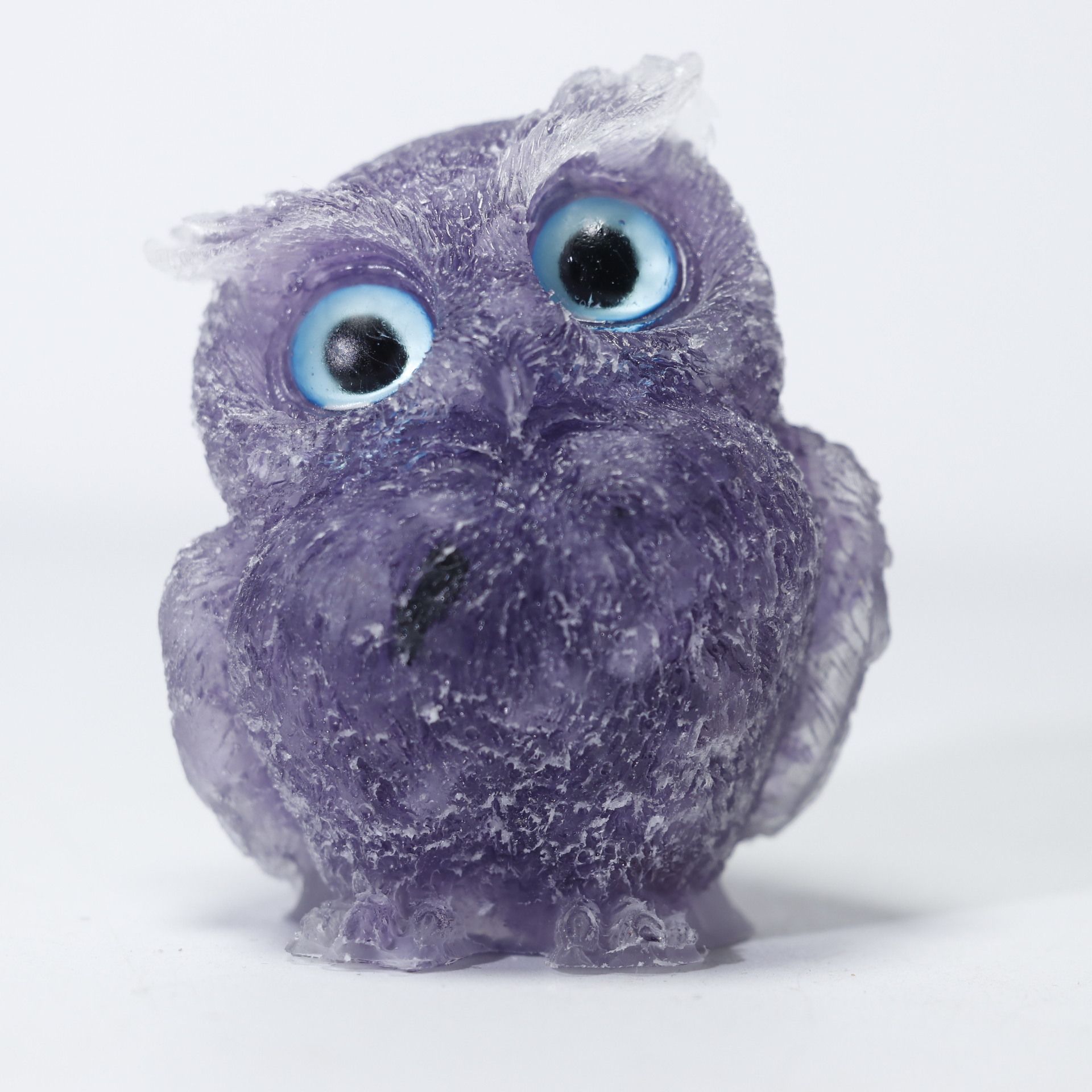 Natural Lapis Lazuli Crystal Stone Chips Resin Assemble Owl Decoration