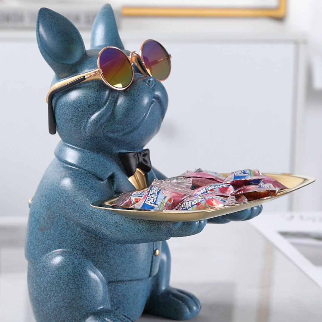 Big Mouth French Bulldog Butler Storage Box with Tray Nordic Table