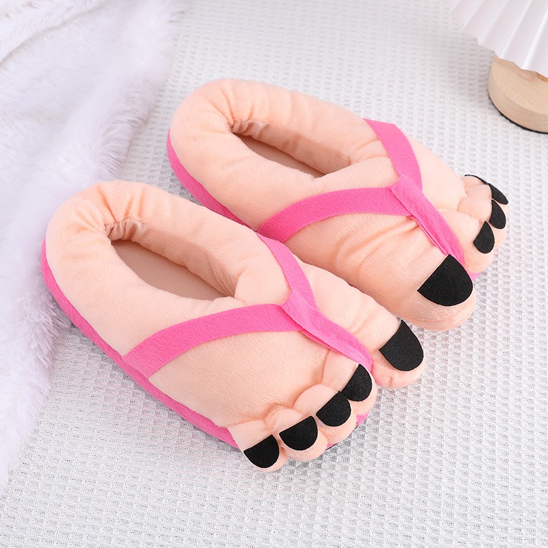  Creative funny big feet cotton slippers