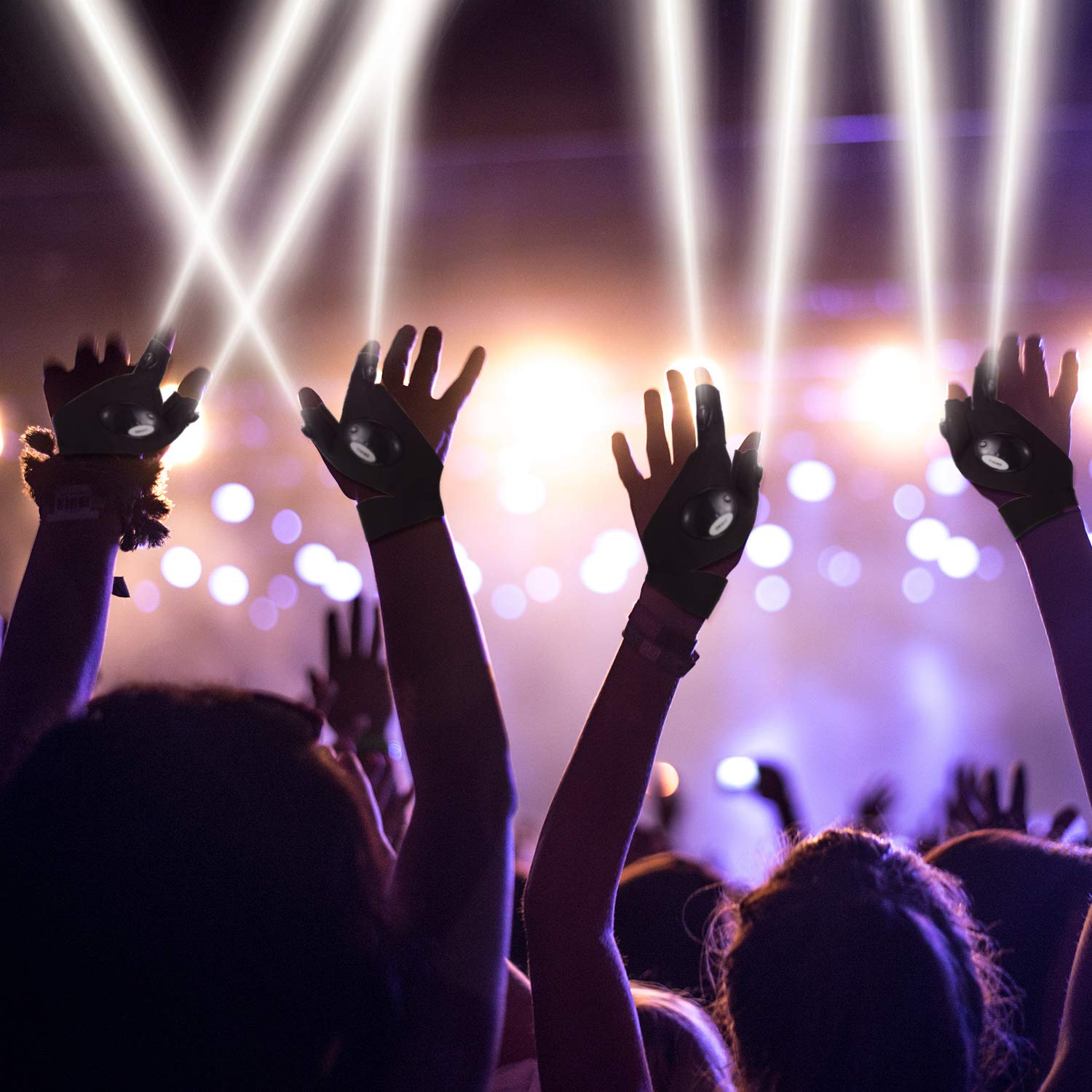 LED Flashlight Waterproof Gloves - Practical Durable Fingerless Gloves