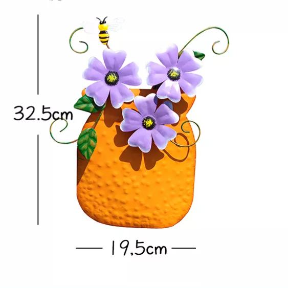 💐Hand-painted iron vase wall hanging