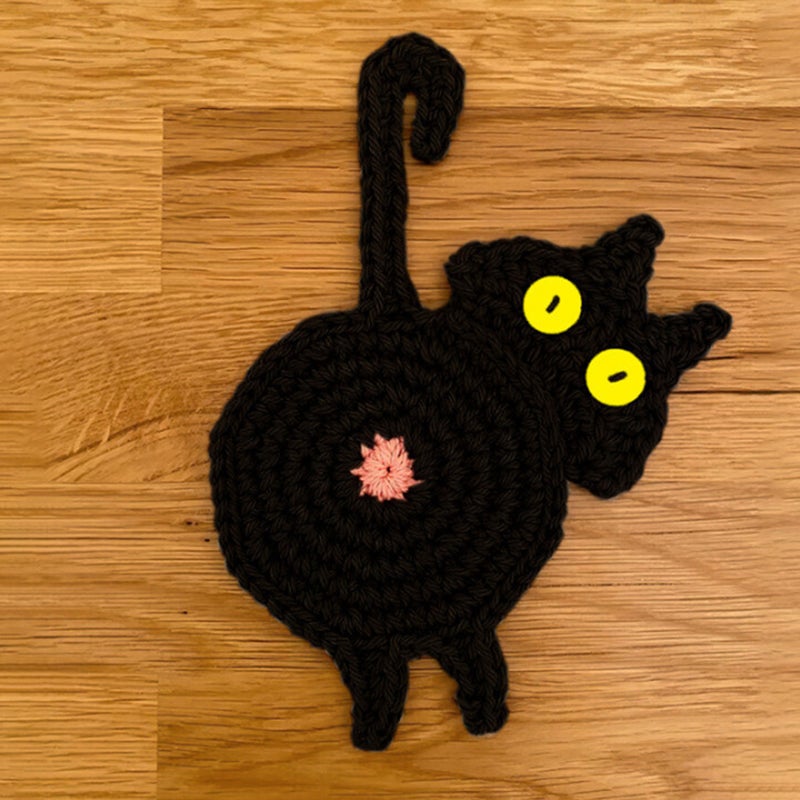 🔥New Arrival🔥Cute Knitted Kitten Butt Coasters💕