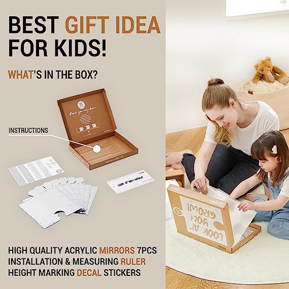 LOOKEY Growth Chart Mirror for Kids 