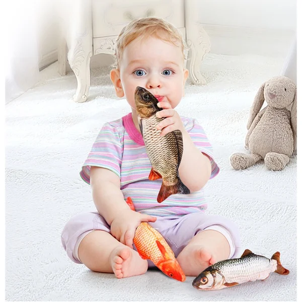 🔥Last Day Promotion - Electric Moving Fish Interactive Plush Toys