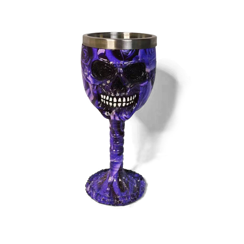 Horrible Resin Stainless Steel Skeletal Wine Glass