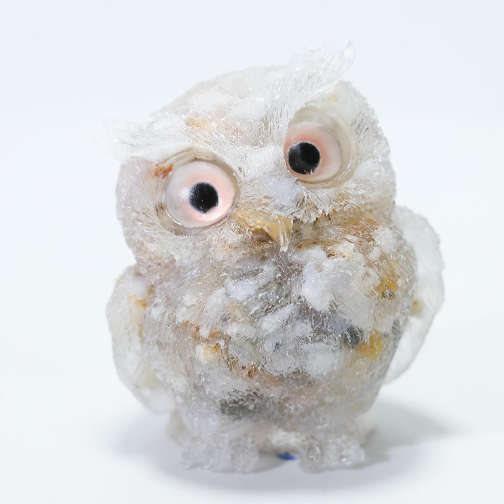 Natural Lapis Lazuli Crystal Stone Chips Resin Assemble Owl Decoration