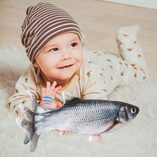 🔥Last Day Promotion - Electric Moving Fish Interactive Plush Toys