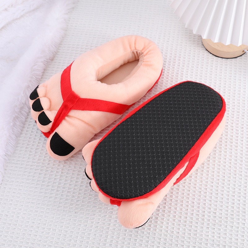  Creative funny big feet cotton slippers