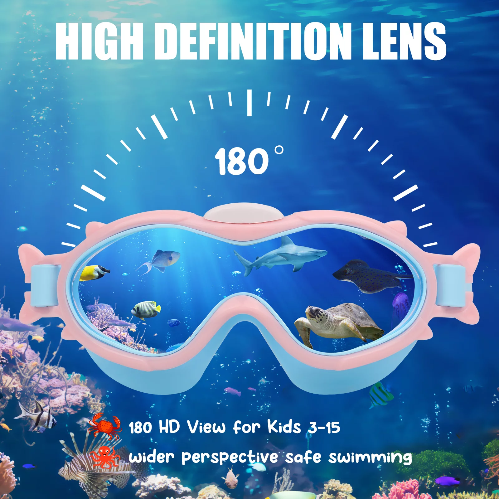 🏄‍♂️ Kids Swim Goggles for Age 3-15 Boys Girls