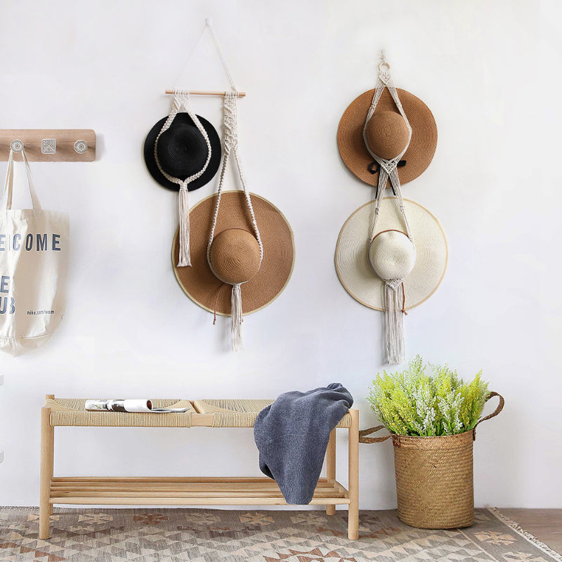 ☀Handmade Linen Decorative Boho Hat Rack For Wall Hanging🌈
