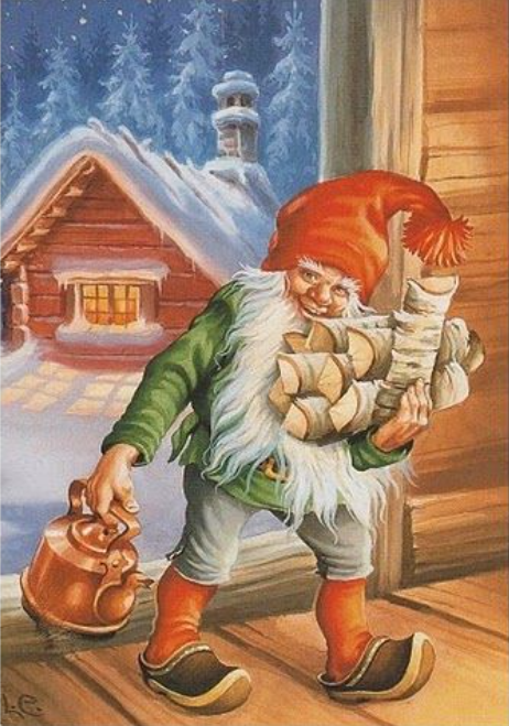 Vintage Christmas Dwarves Postcard Set