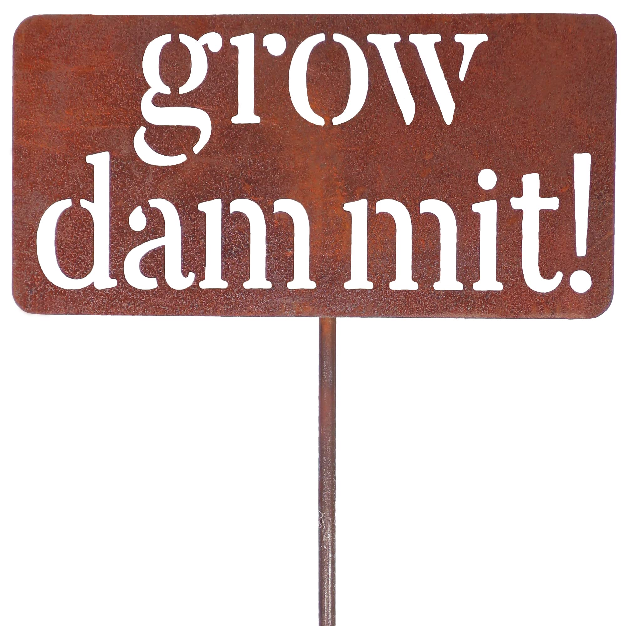 🔥 NEW ARRIVAL 🎁 grow. dammit. Funny Metal Garden Marker Stake Sign