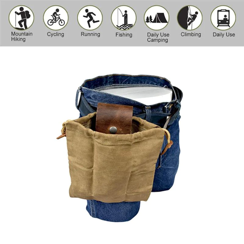 🔥HOT SALE🔥-Belt Leather And Canvas Bushcraft Bag