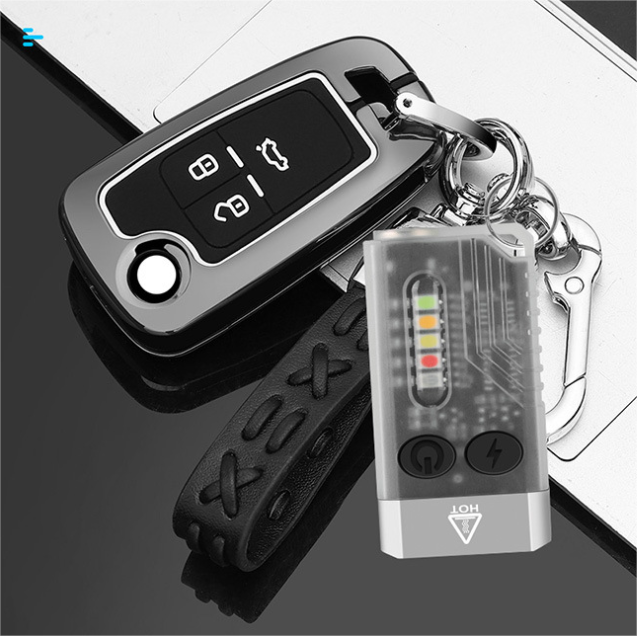 Small Powerful EDC Flashlight with Red UV Blue Light -Super Bright 1000LM