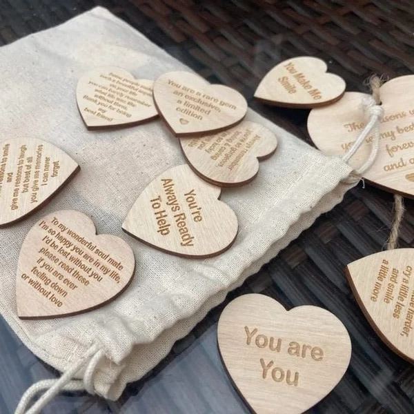🥰Why You Are My Friend Wooden Box and Heart Tokens🎁