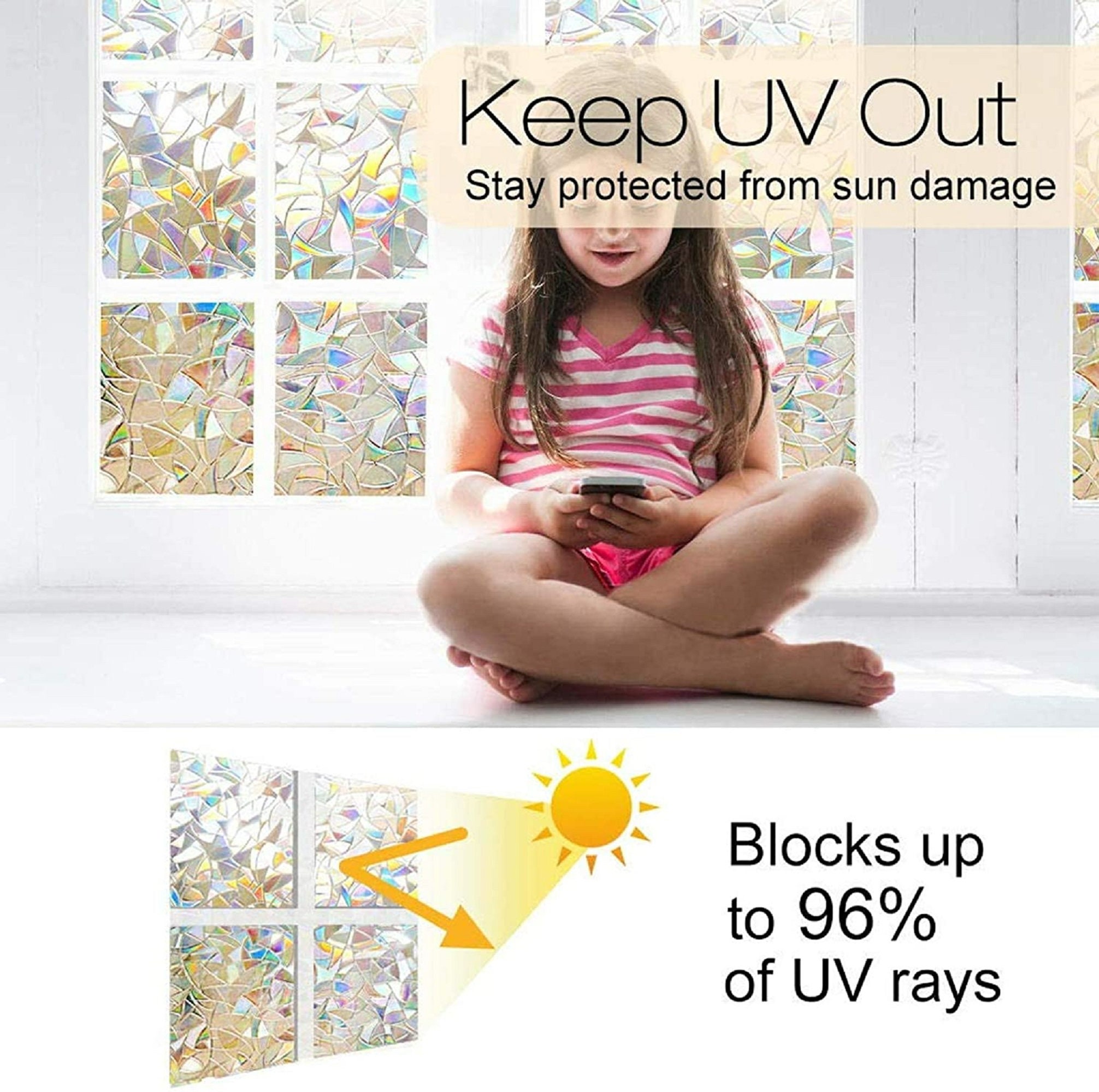 🌈Rainbow Film Anti-light Window Glass Sticker✨