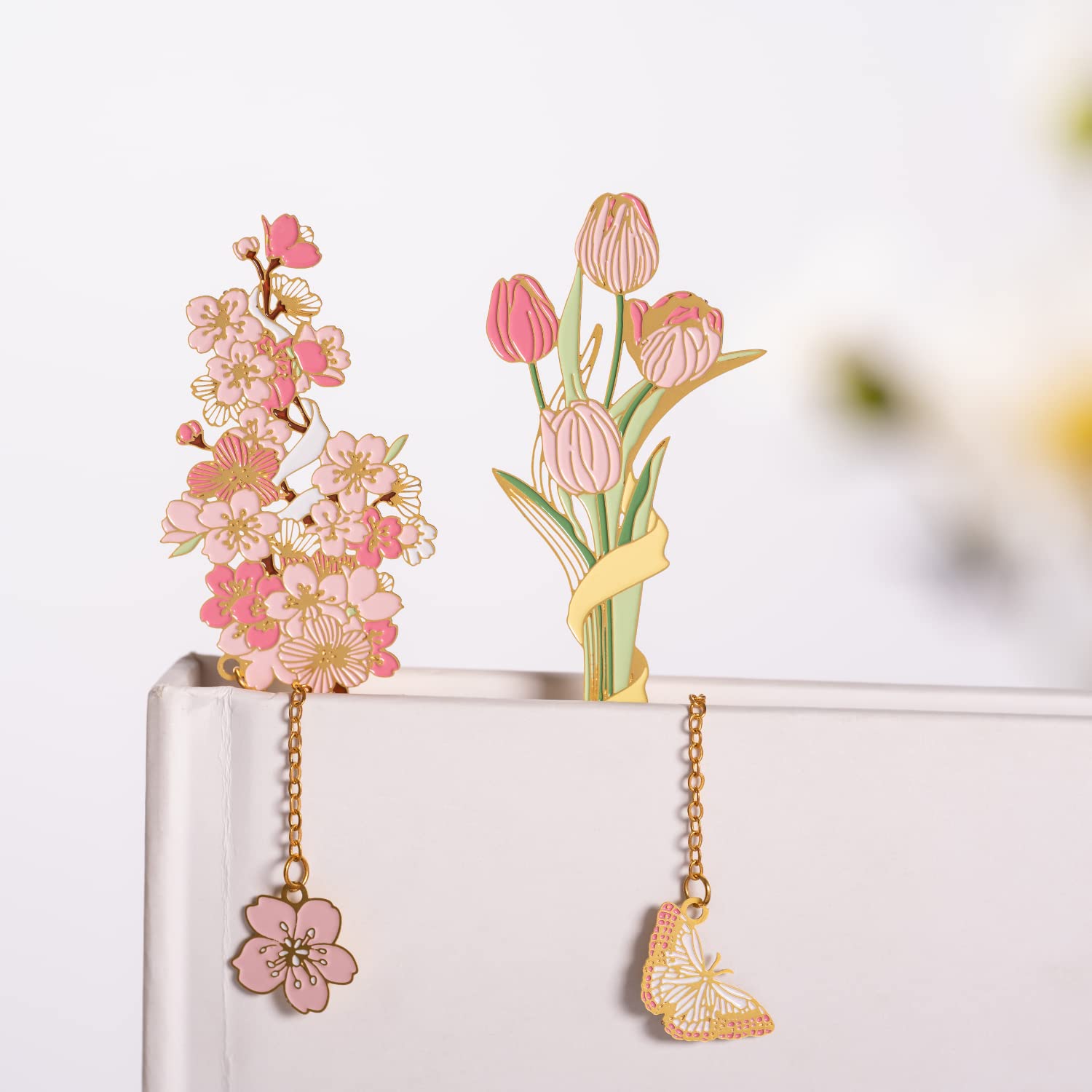 ✨Delicate Gift--🌷Metal Flower Bookmarks For Book Lovers