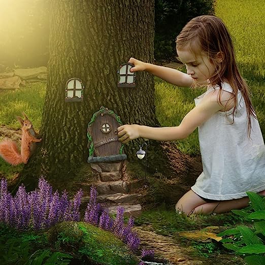 🧚‍♀️Miniature Fairy Tree Ornament 🔥- Light Up Tree Door And Window - Resin Tree 