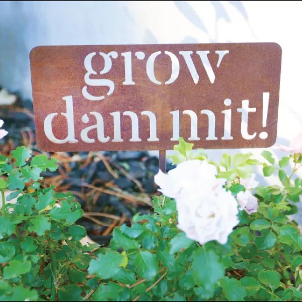 🔥 NEW ARRIVAL 🎁 grow. dammit. Funny Metal Garden Marker Stake Sign