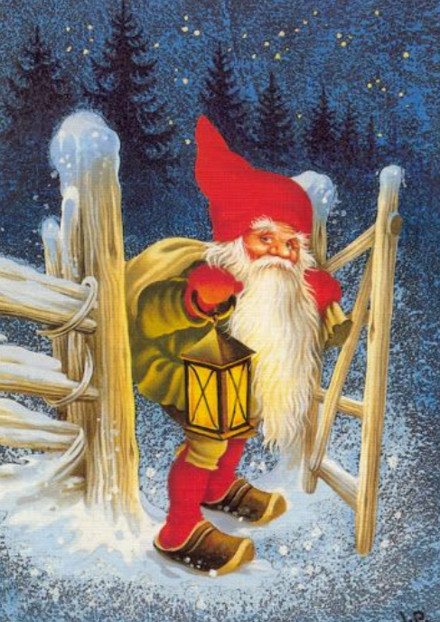 Vintage Christmas Dwarves Postcard Set