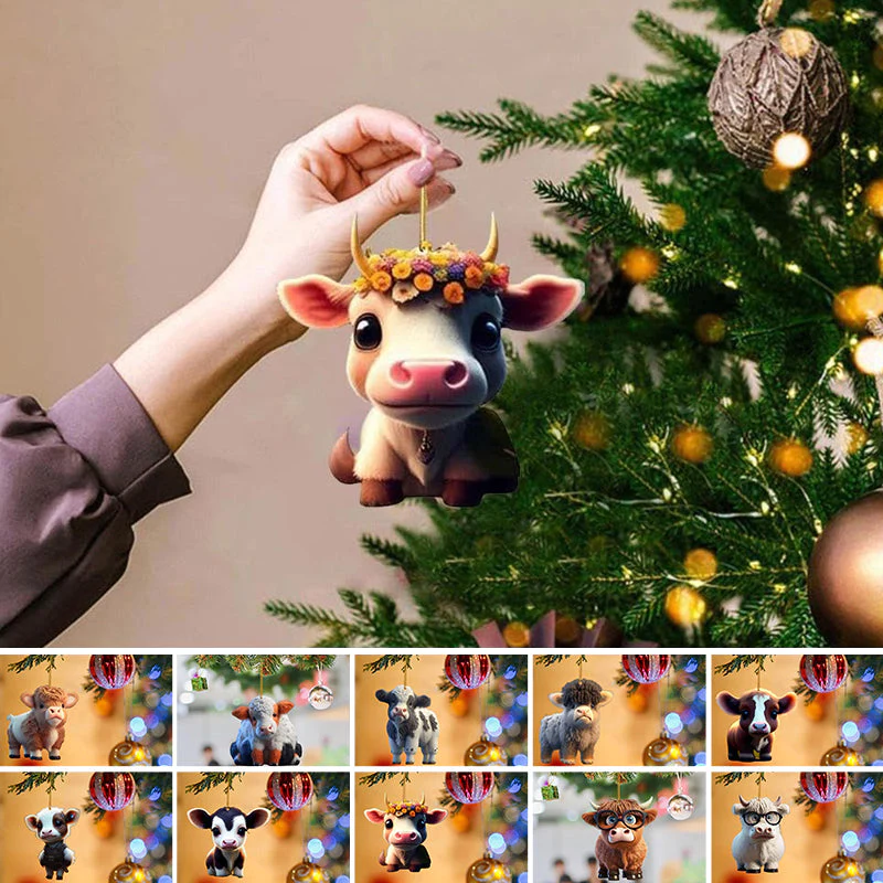 🎅 Christmas Hot Sale-🐮Cartoon Cow Decorative Ornament🐮