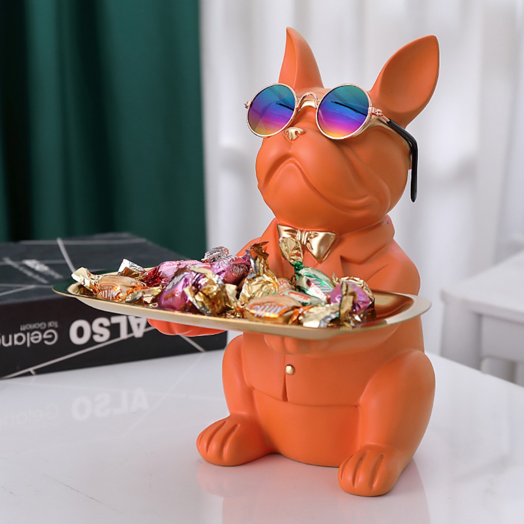 Big Mouth French Bulldog Butler Storage Box with Tray Nordic Table