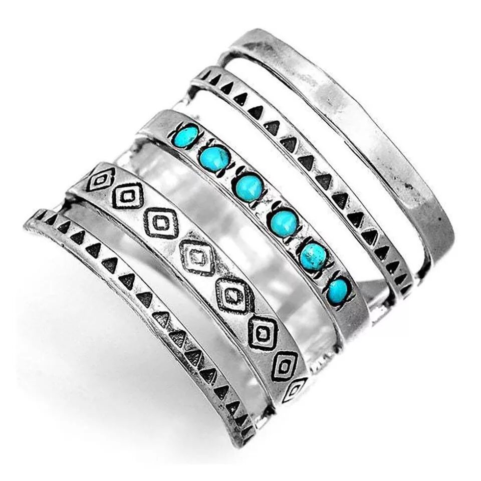 🔥Hot Sale 50% OFF🎁Sterling Silver Bohemian Openwork Carved Turquoise Ring