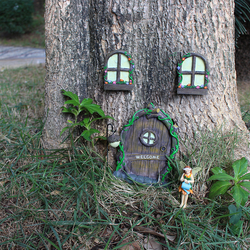 🧚‍♀️Miniature Fairy Tree Ornament 🔥- Light Up Tree Door And Window - Resin Tree 