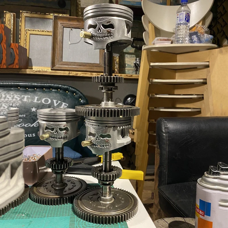 Piston Skull Face Sculpture💀
