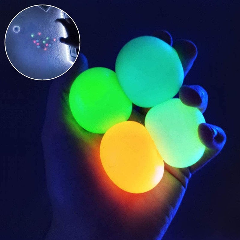 Luminous Sticky Wall Balls Decompression Toy