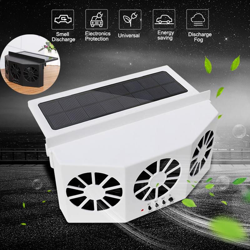 CAR FAN SOLAR WINDOW SUN POWERED STYLING COOLER