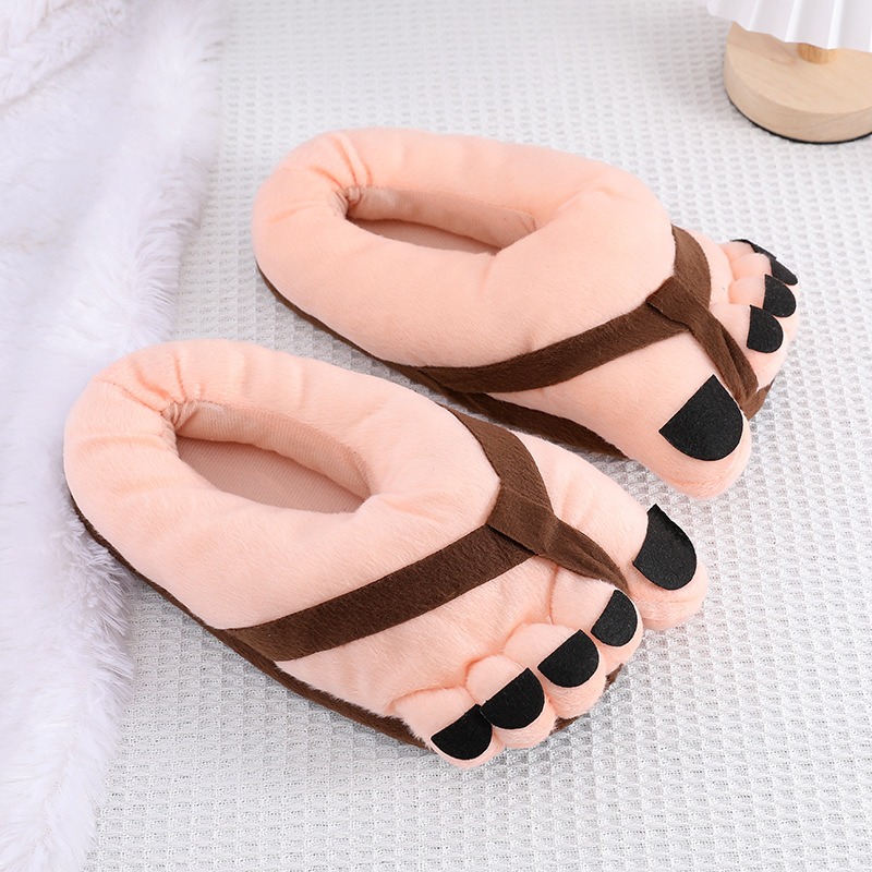  Creative funny big feet cotton slippers