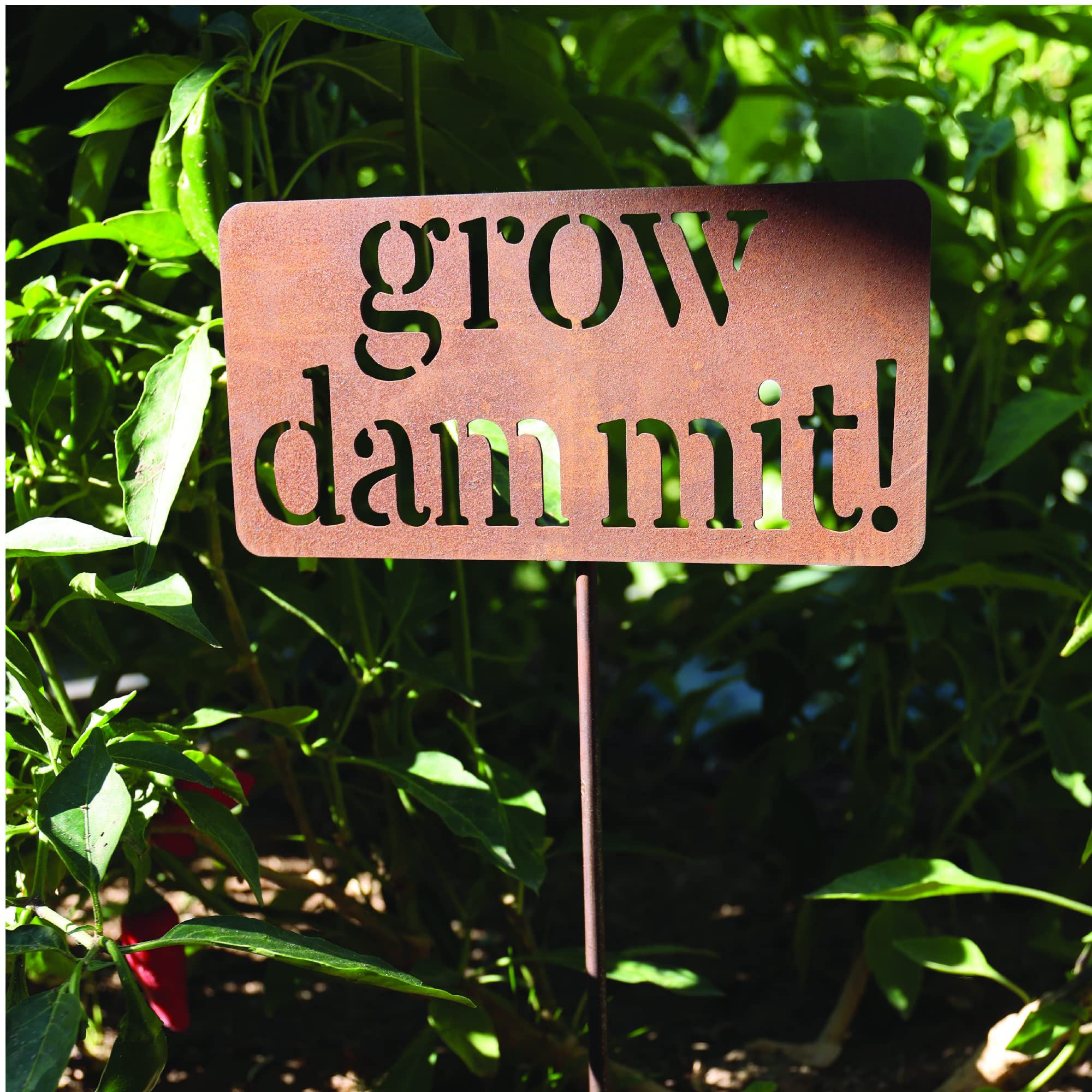 🔥 NEW ARRIVAL 🎁 grow. dammit. Funny Metal Garden Marker Stake Sign