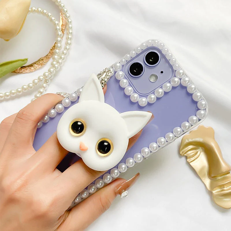 🎇New Year's Promotion🎇-3D Cute Kitten Phone Holder with mini Mirror🐱