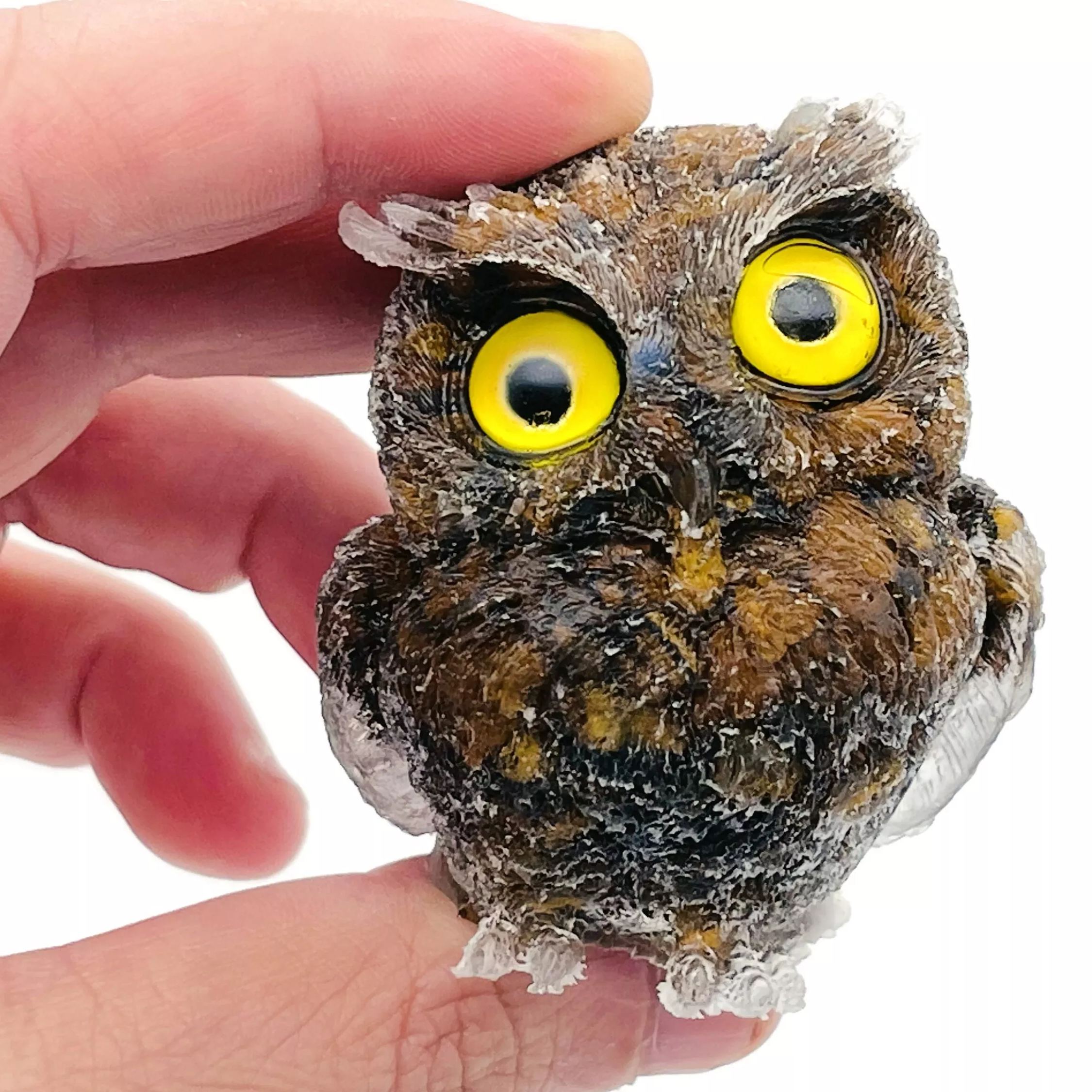 Natural Lapis Lazuli Crystal Stone Chips Resin Assemble Owl Decoration