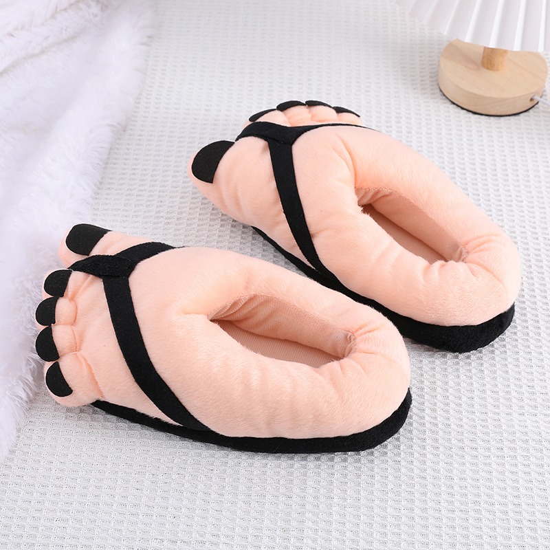  Creative funny big feet cotton slippers
