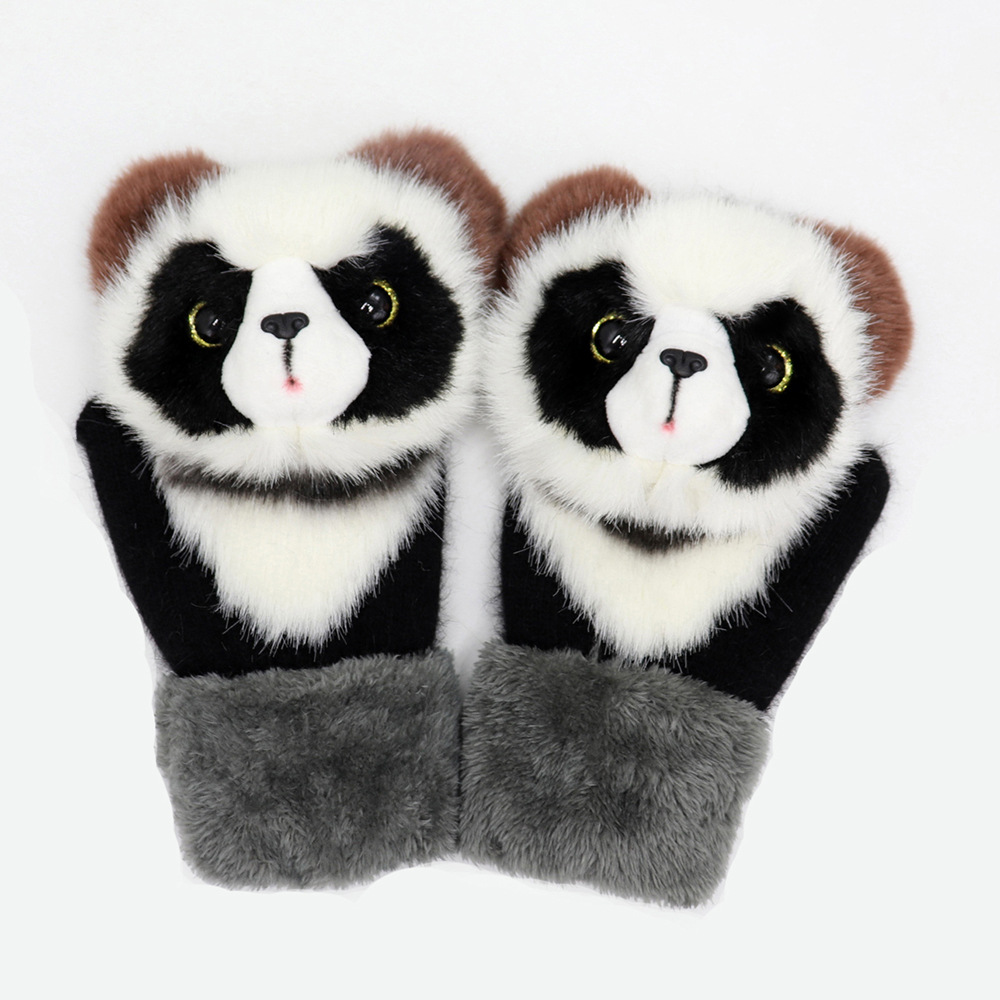 Hand-knitted animal Mittens