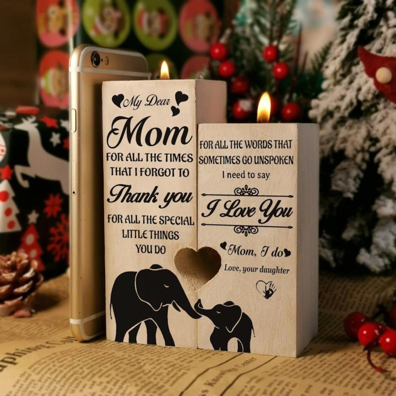 To Mom Candle Holder From Daughter / Son