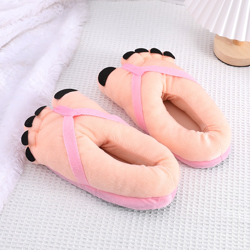  Creative funny big feet cotton slippers