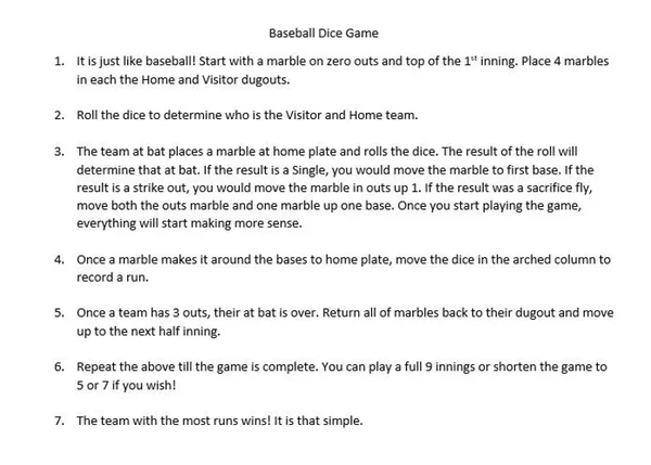 🔥New Year's Promotion-🎲Baseball Dice Board Game