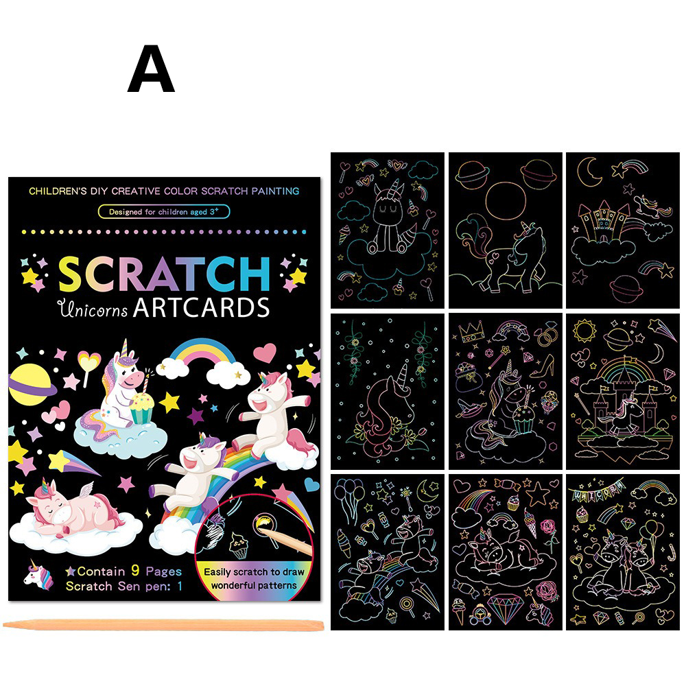 🎨DIY Paint Scraping Magic Scratch Paper Art Cards 🌈